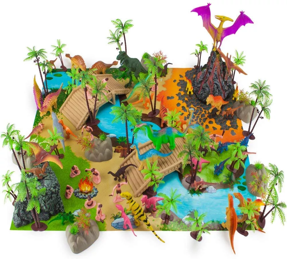Imagination Generation Prehistoric Playset - 100 Pieces Mini Dino Figu