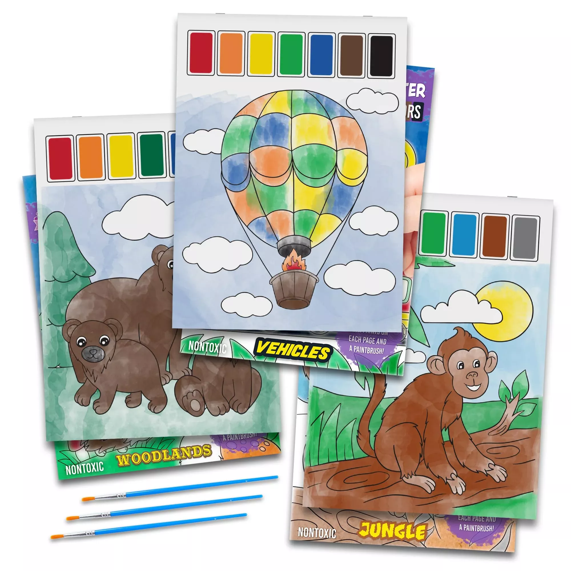 Imagination Works Paint With Water Books For Kids, 3 Pack | Watercolor
