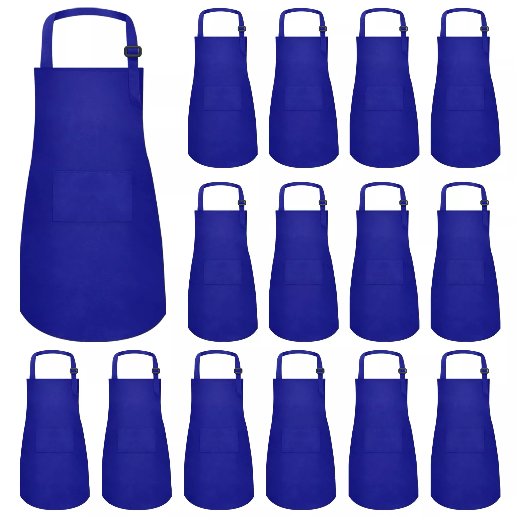 IMERAGO Kids' Paint Aprons 15 Pack Large Blue 18"x24" Polyester