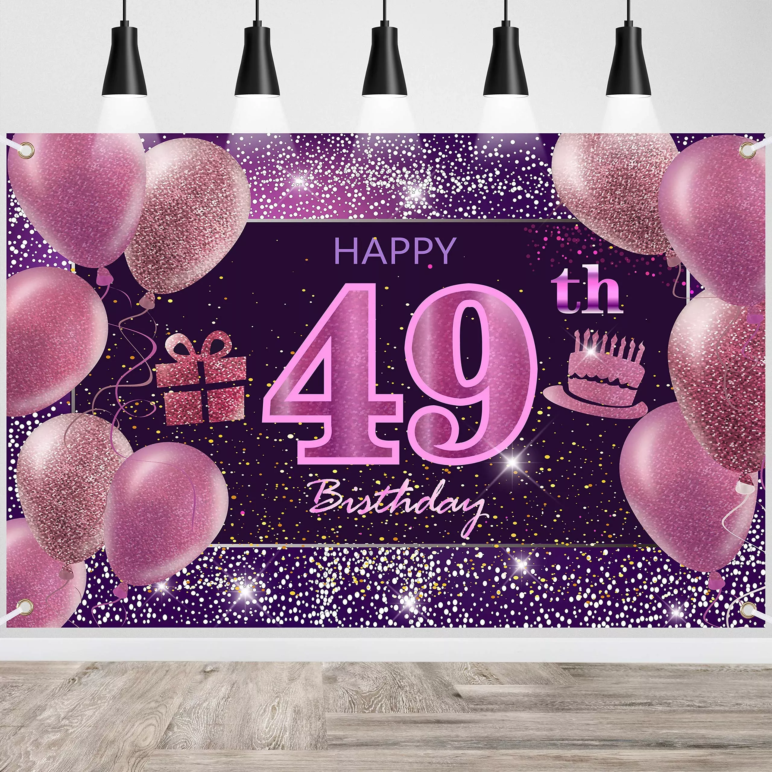 IMISI Birthday Banner 1-100 Pink 3.77 x 5.9 ft