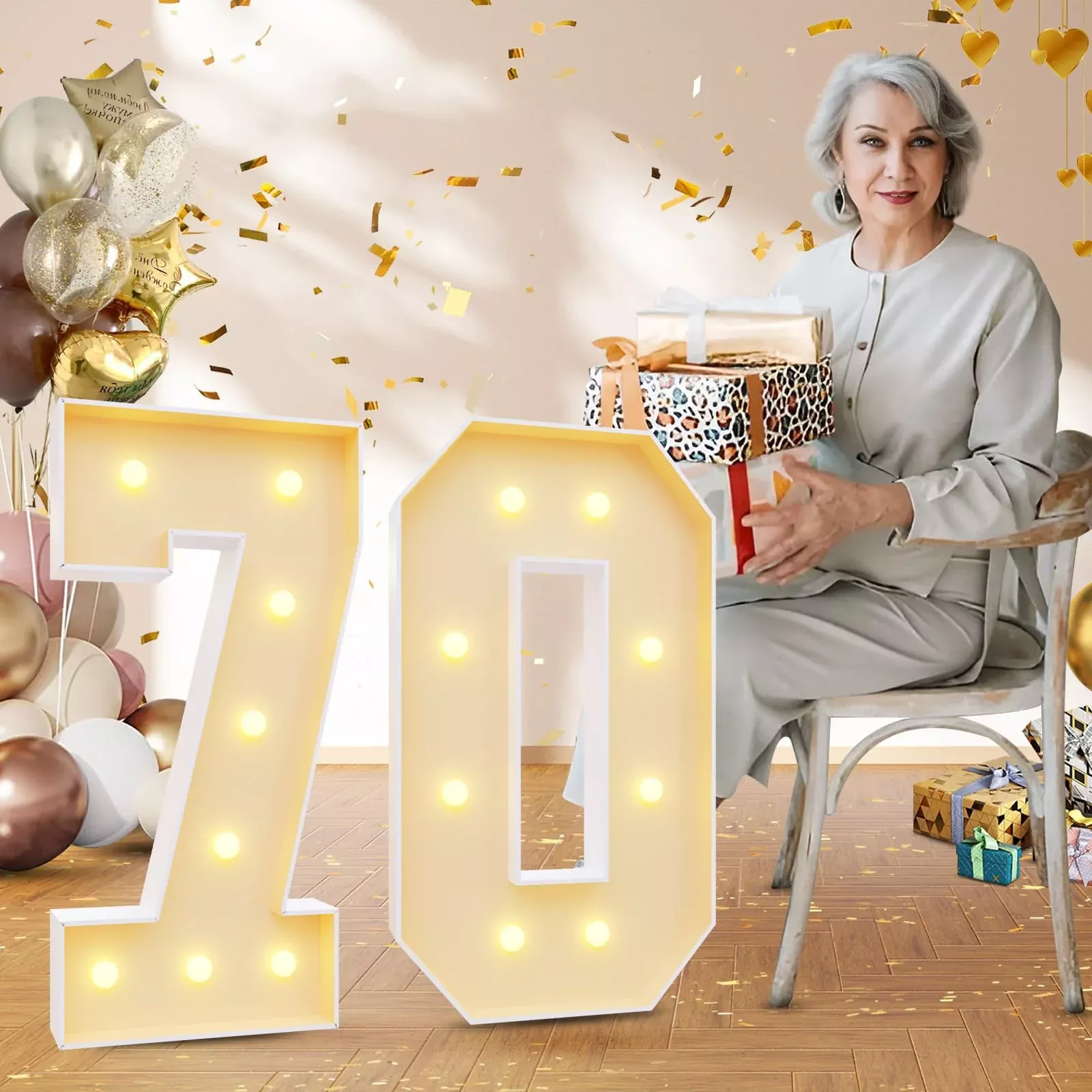 imprsv Birthday Numbers 70th Age 70 White Foam Board 3ft Tall Set