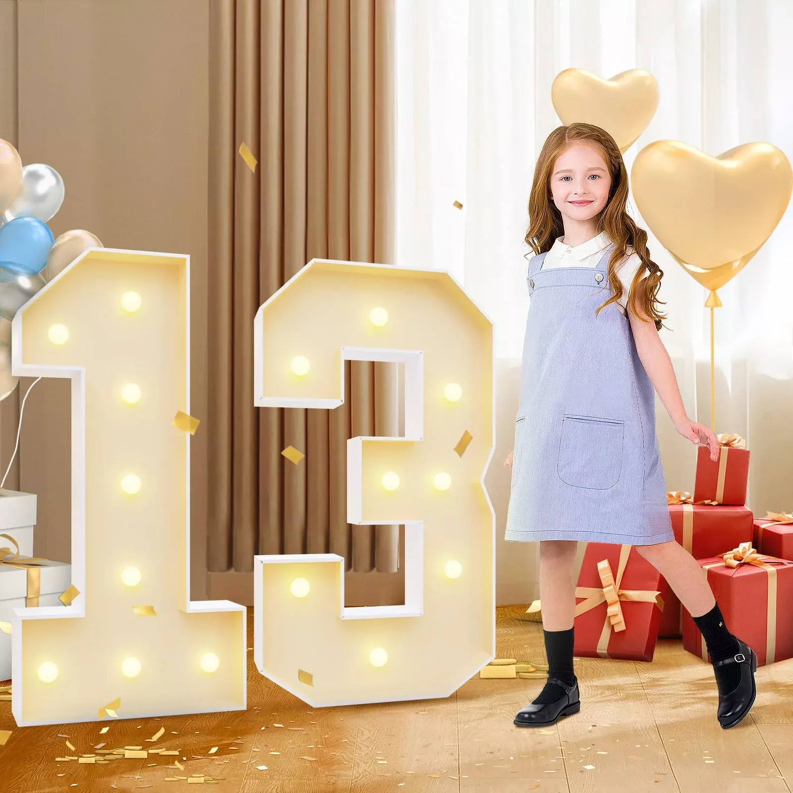imprsv Birthday Numbers Set 13 Age 3ft White Foam Board Decor