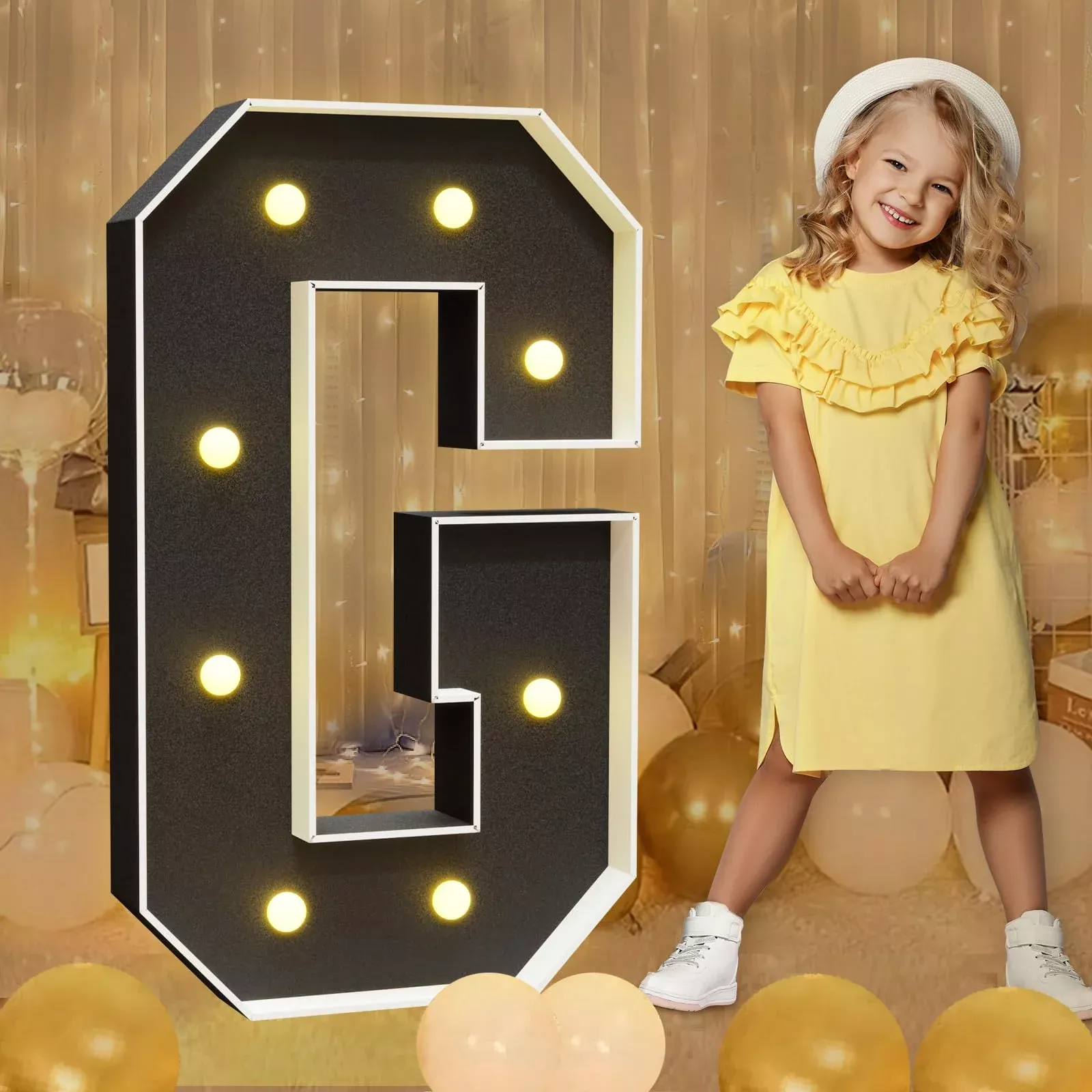 imprsv Black Marquee Letter G Party Decor Light-Up Foam Frame