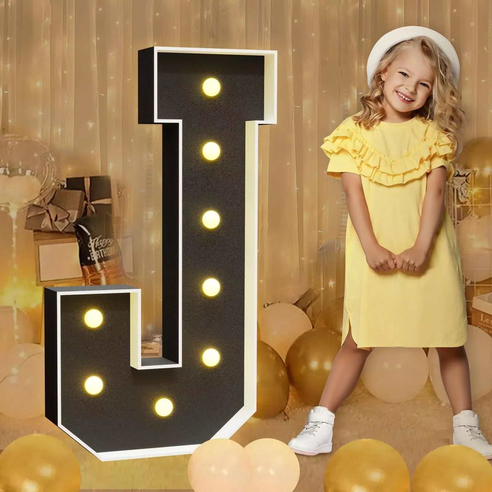 imprsv Black Marquee Letter J 3ft Party Decor
