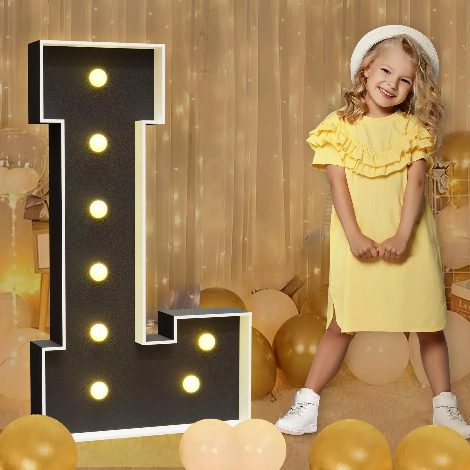 imprsv Black Marquee Letters for Parties, Letter L