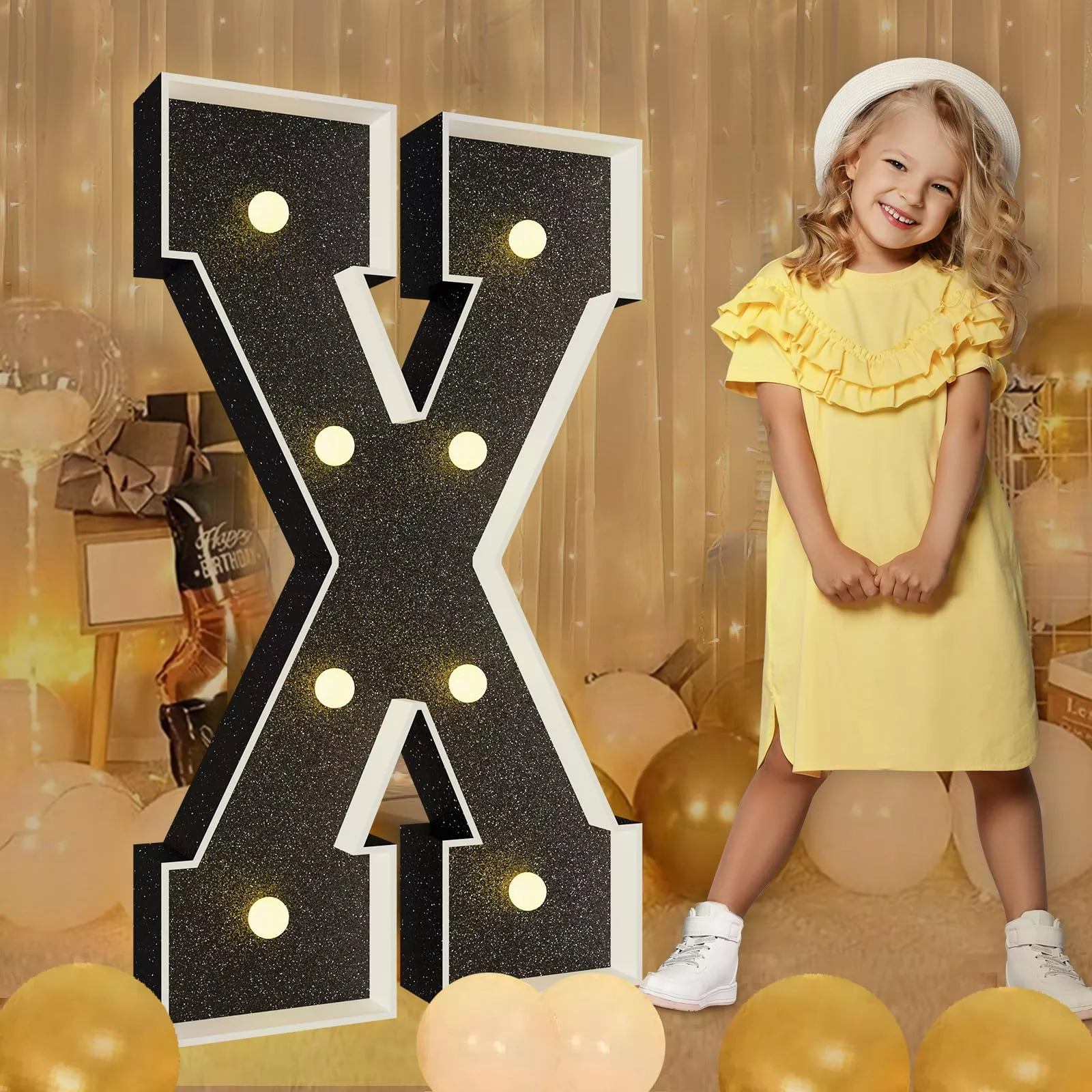 imprsv Black Marquee Letters for Parties, Letter X Size