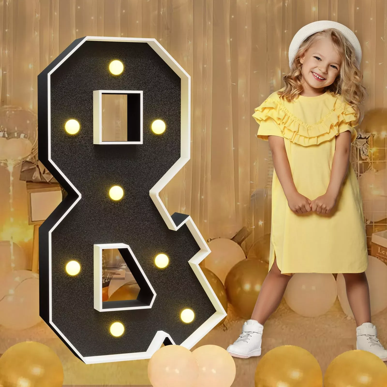 imprsv Black Marquee Letters for Party Decor, Easy to Assemble