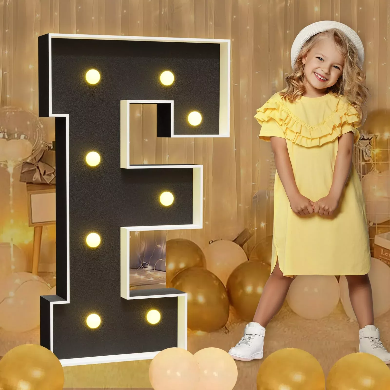 imprsv Black Marquee Letters for Party Decor - Letter F