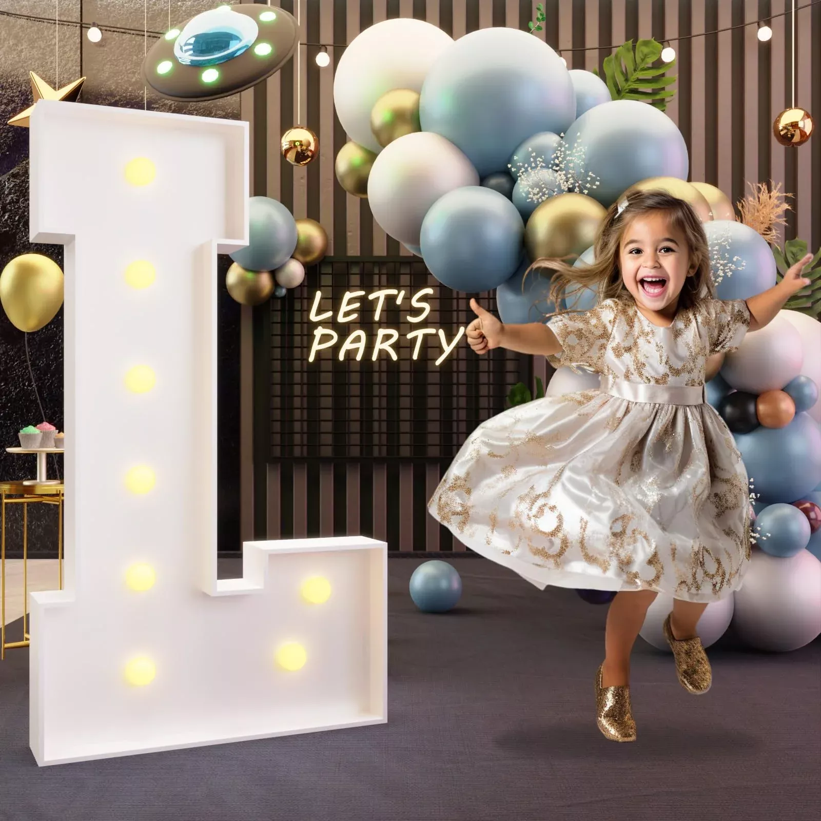 imprsv Marquee Letters for Party 3ft Light Up Letter-L Decor