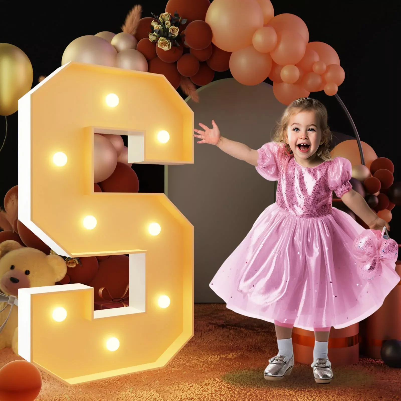 imprsv Marquee Light Up Letter S 3FT Foam Board Party Decor