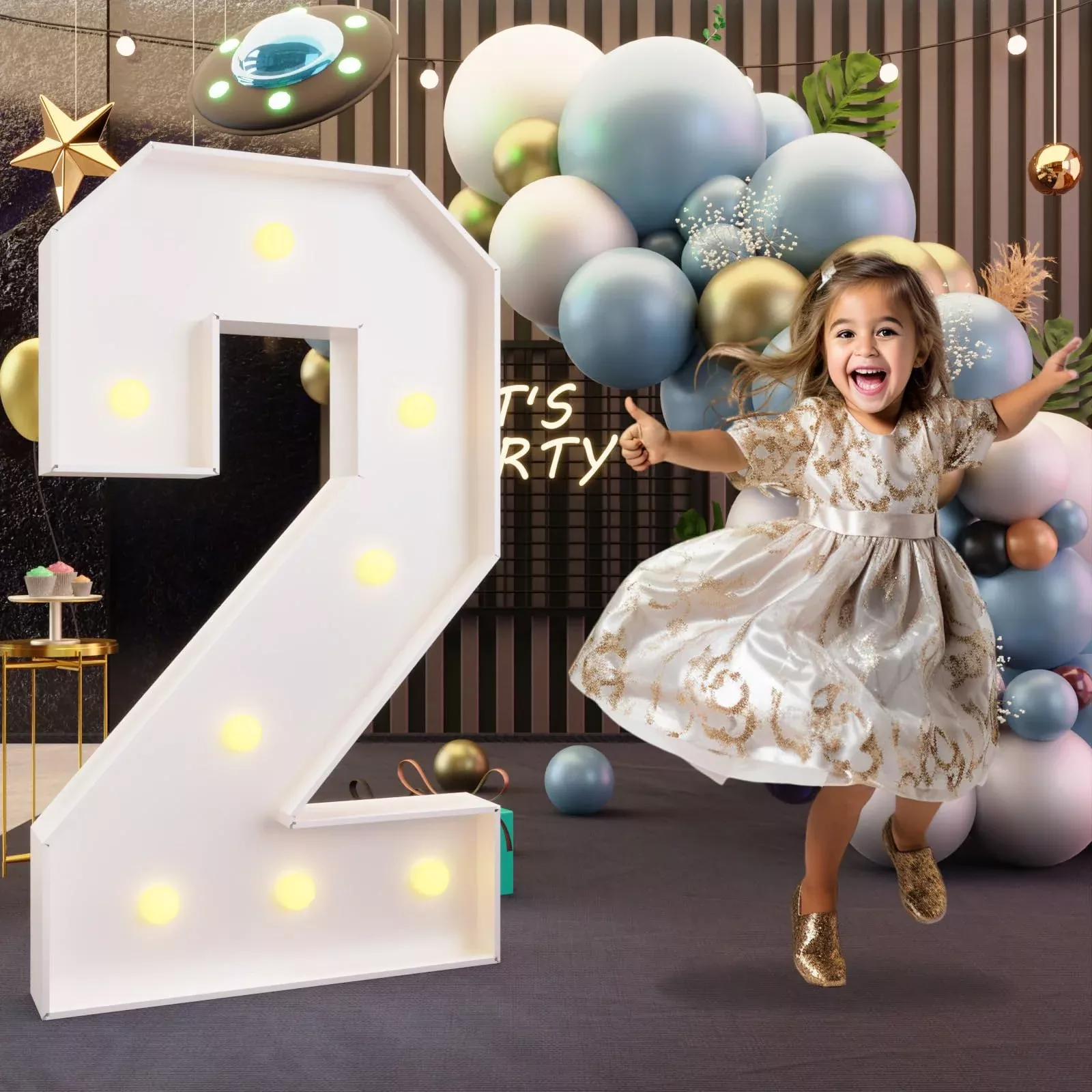 imprsv Marquee Number 2 for Parties 3 Feet Foam Board Decorations