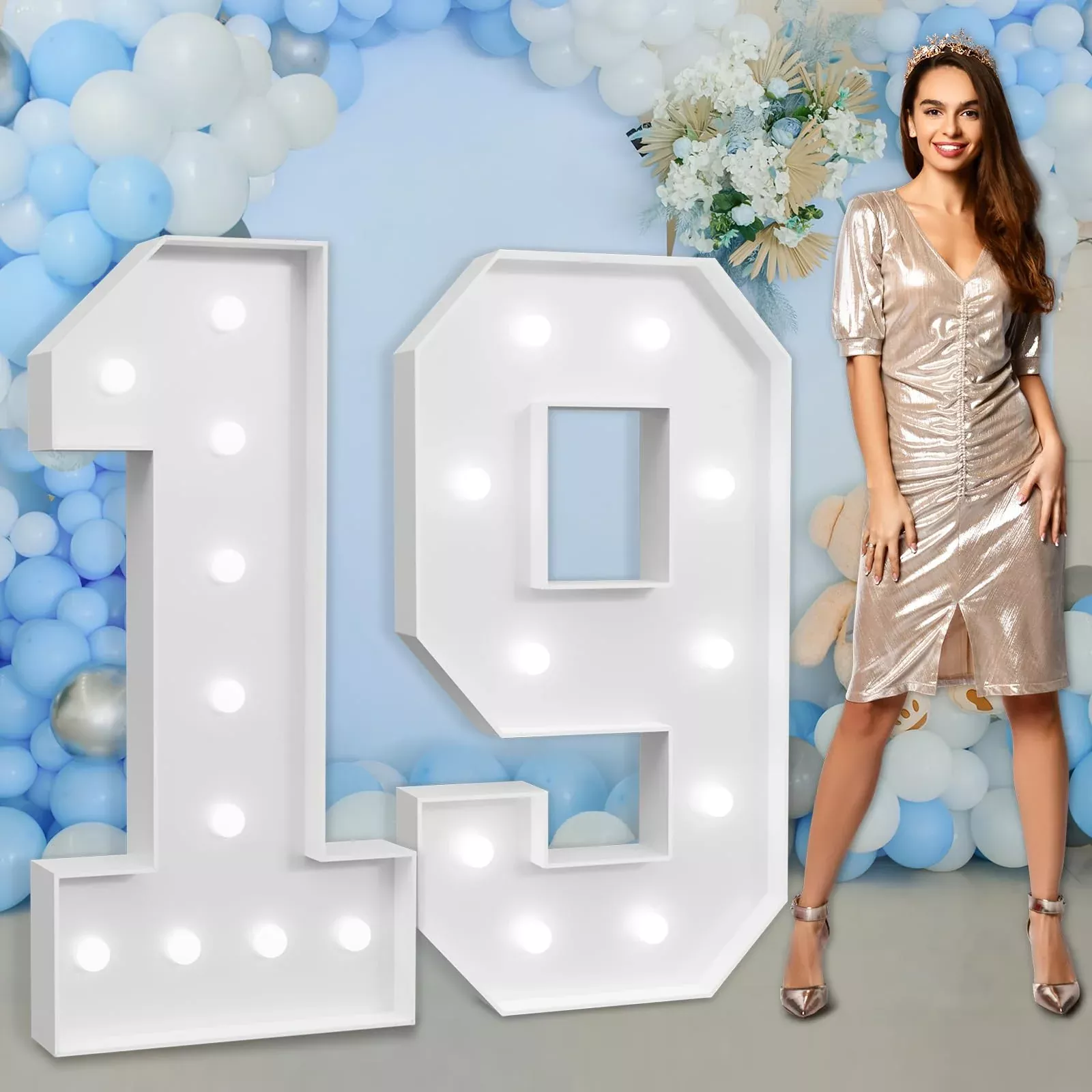 imprsv Marquee Numbers 4ft Age 19 Party Decorations User-Friendly