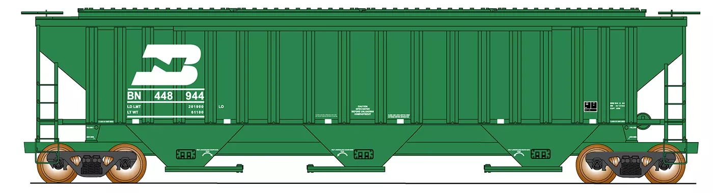 InterMountain Railway Co. 453126 HO Scale PS 4750 Covered Hopper Burlington Northern BN Various #