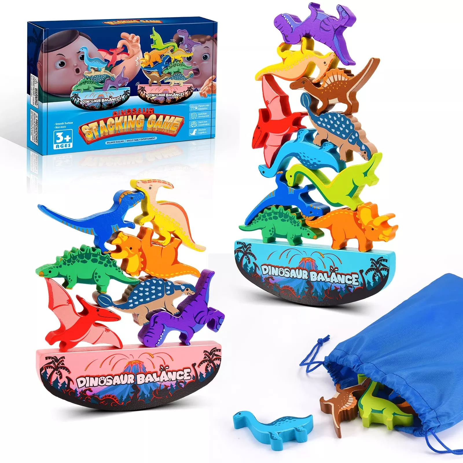 IPOURUP Dinosaur Toys Building Blocks for Kids, Multicolor, Medium