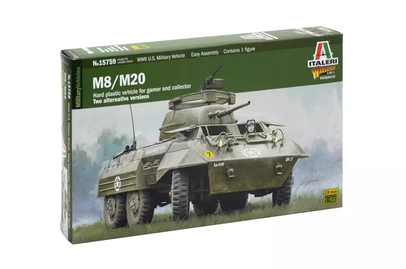 Italeri 15759 1/56 M8/M20 Armored Vehicle Model Kit