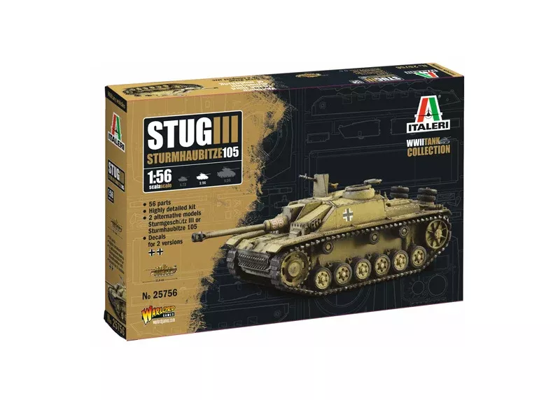 Italeri 25756 1/56 Sturmgeschutz III Model Tank Kit