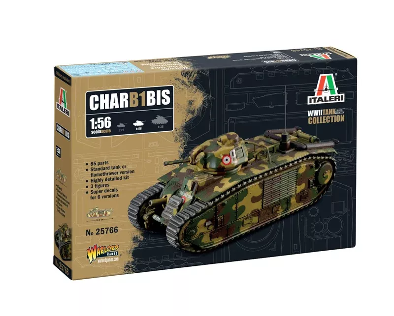 Italeri 25766 1/56 Char B1 Bis Model Tank Kit