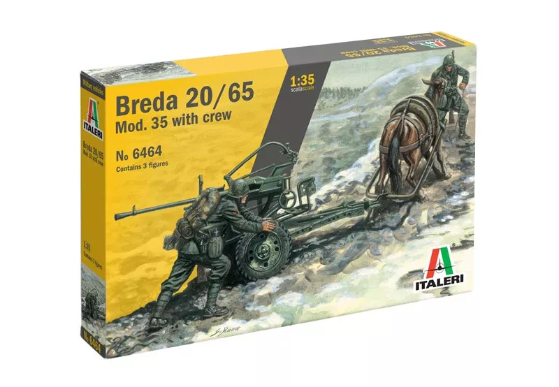 Italeri 6464 1/35 Horse Drawn Breda 20/65 with Crew Model Kit
