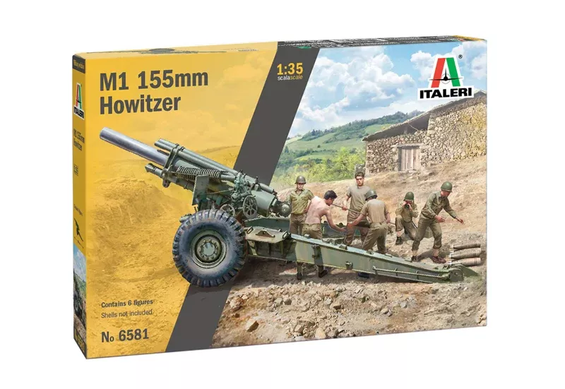 Italeri 6581 1/35 M1 155mm Howitzer with Crew Figures Model Kit