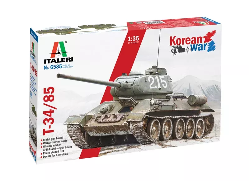 Italeri 6585 1/35 T-34/85 Korean War Model Kit