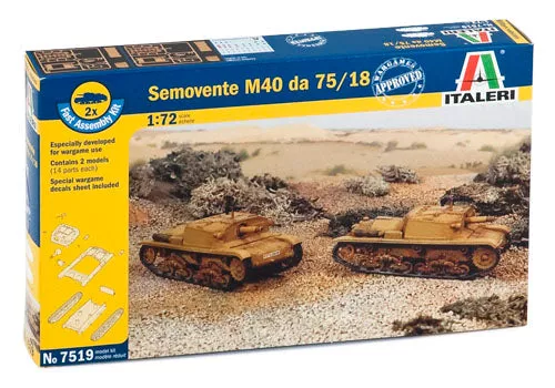 Italeri 7519 1/72 Semovente M40 da 75/18 Model Kit