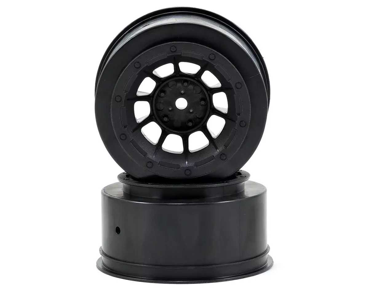 J Concepts 3350B Black Hazard 2.2/3.0" 2WD Slash Front Wheels Hex 1 Pair
