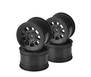 J Concepts 3398B Black 9 Shot 2.2" Rear Buggy Wheels with 12mm Hex 4 Pack