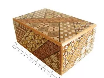 Japanese Puzzle Boxes Yosegi Pattern Secret Box 6x4 inches Handcrafted