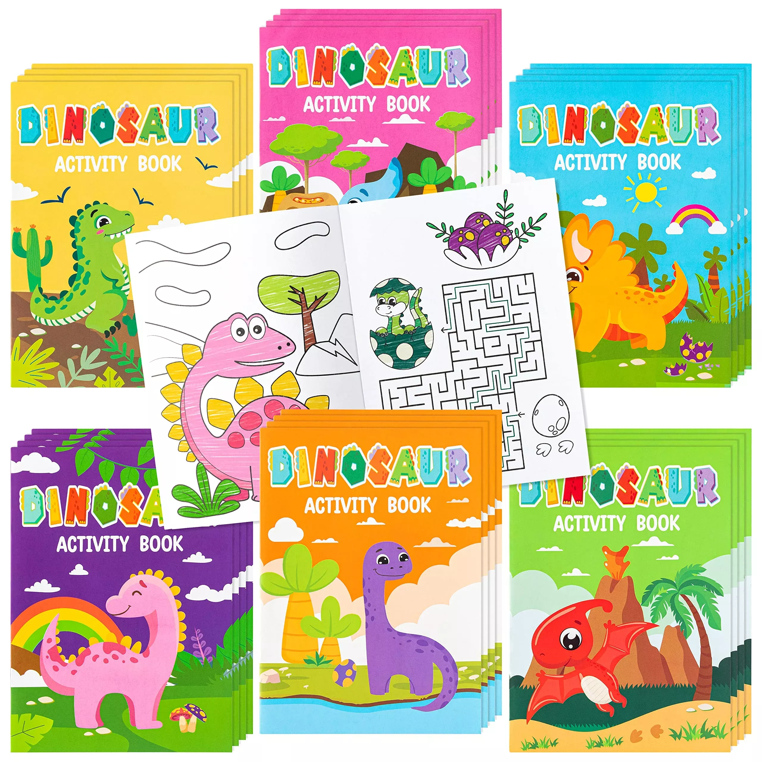 JAPBOR Dinosaur Coloring Books Set, 24pcs, 4.8x6.