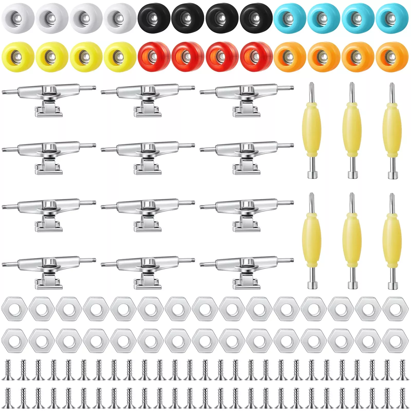 Jexine Fingerboard Accessories Kit, 6 Sets, Colorful, 3.78