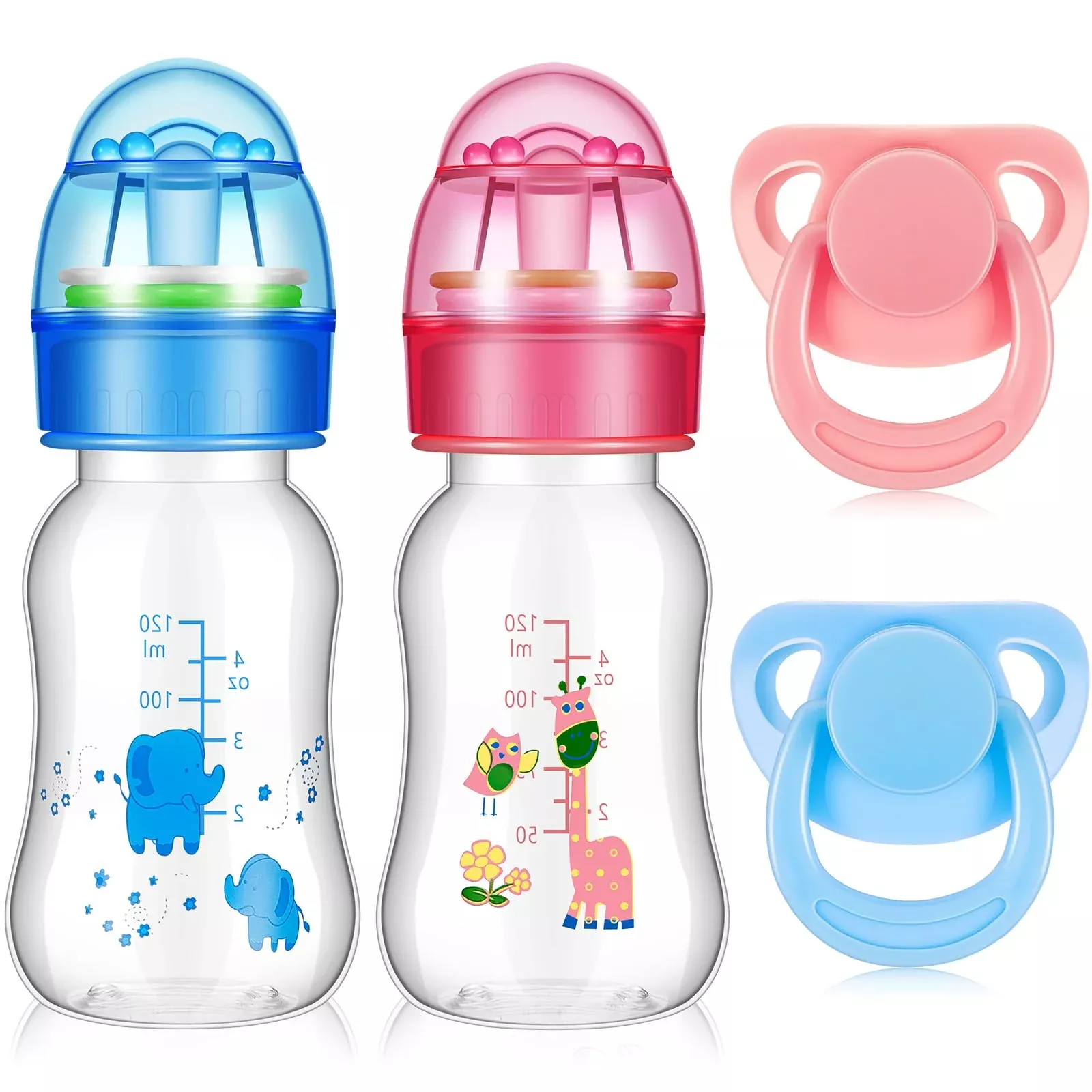 Jexine Reborn Doll Accessories Set - 2 Pacifiers & 2 Baby Bottles, 125