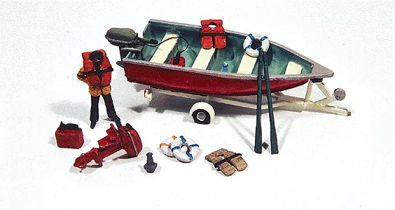 JL Innovative Design 456 HO Scale Deluxe Boat Motor and Trailer Kit