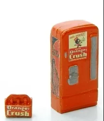 JL Innovative Design 743 HO Scale Custom Orange Crush Soda Machine with Case