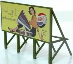 JL Innovative Design 975 HO Scale 1950s Pepsi Billboard