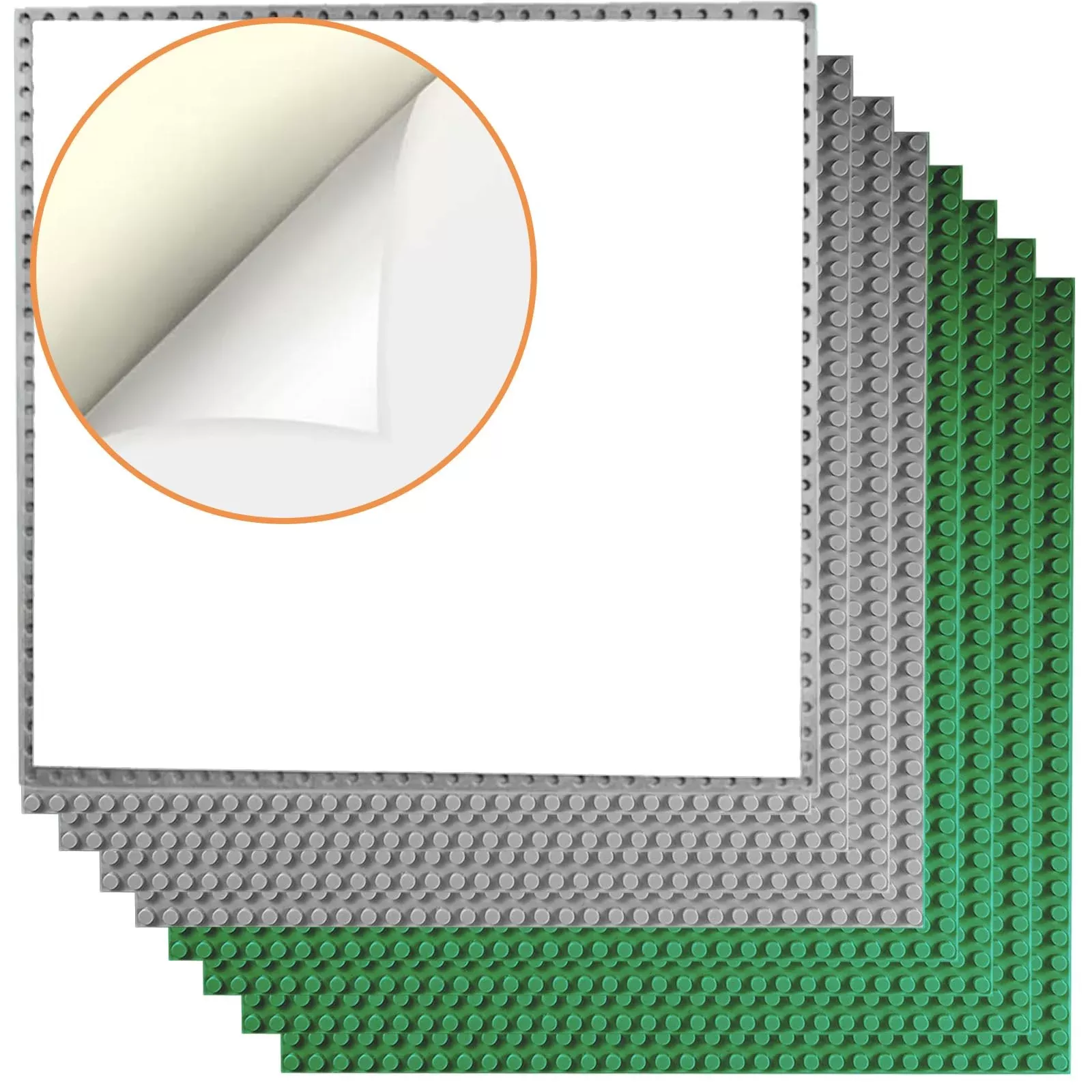 JNZong Peel and Stick Baseplates 10" Green Gray 4 Pack