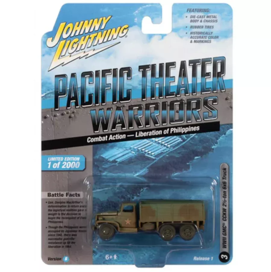 Johnny Lightning JLML007 Pacific Theater Warriors Version B GMC CCKW 2 1/2 Ton 6x6 Truck