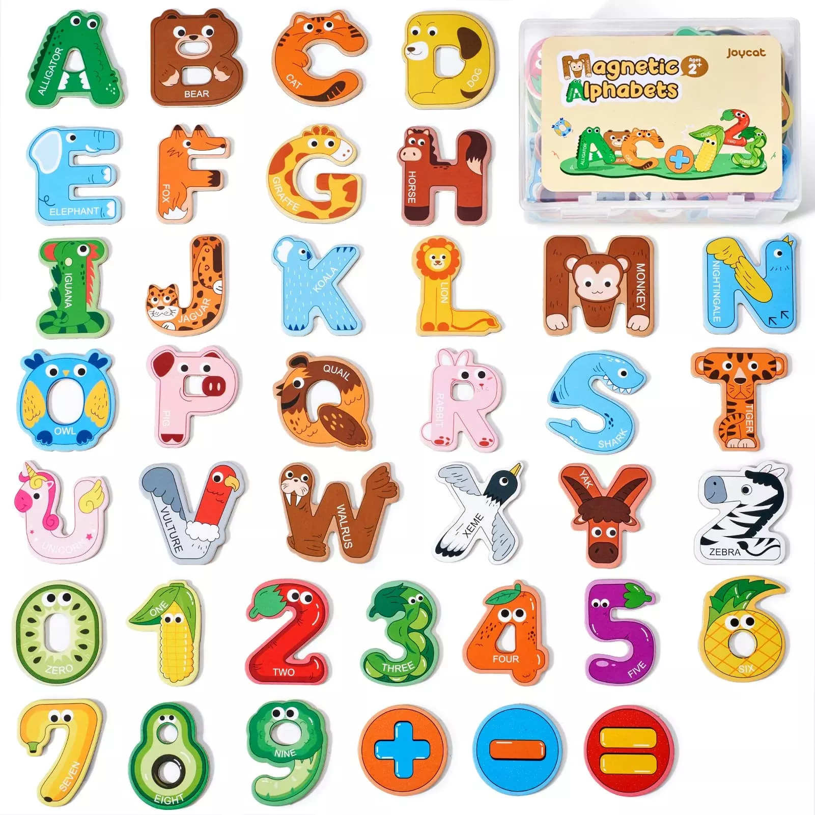 JoyCat Alphabet Magnets Set for Kids - 26 Letters, Multi Color