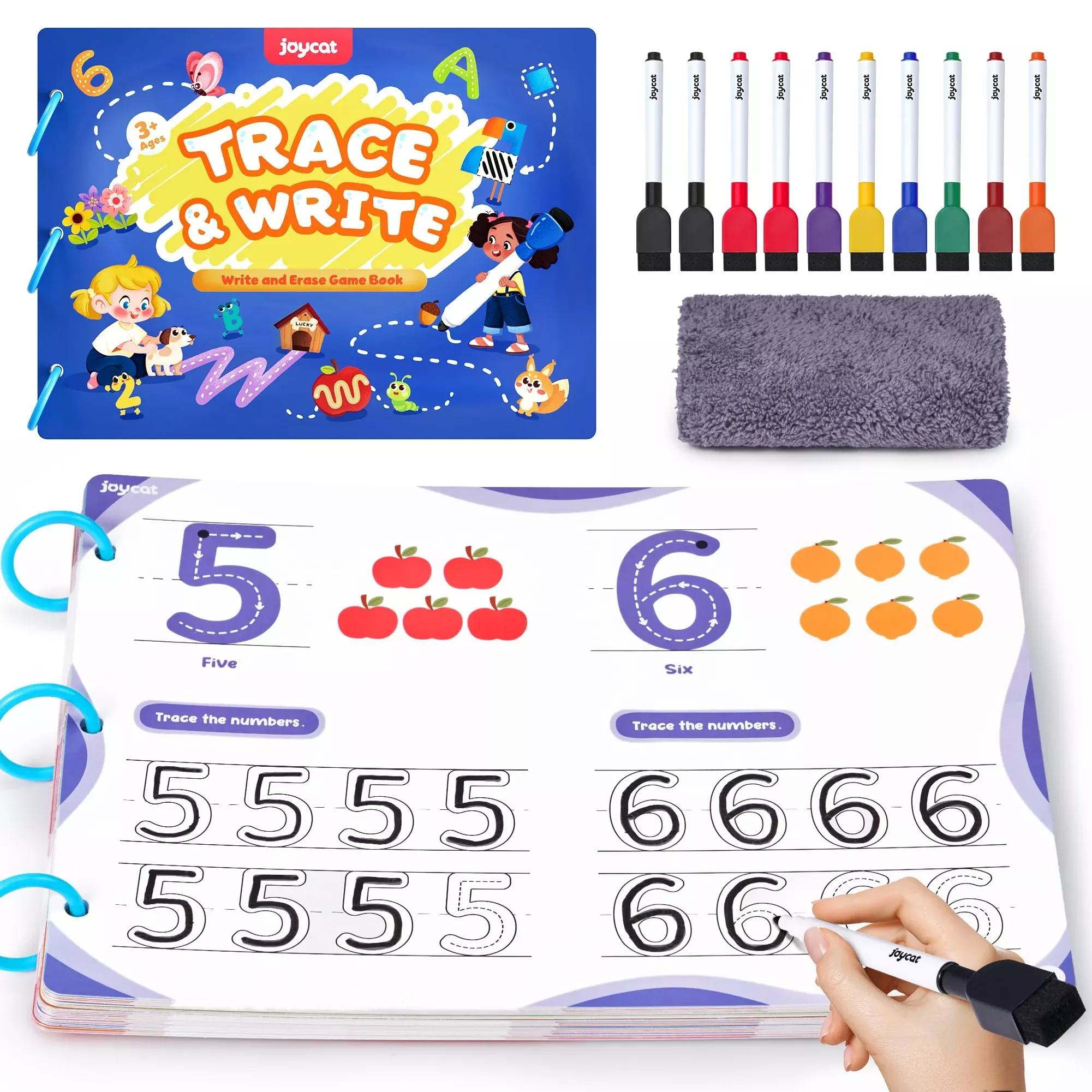 JoyCat Handwriting Practice Book for Kids 3-6, Colorful, Medium Size