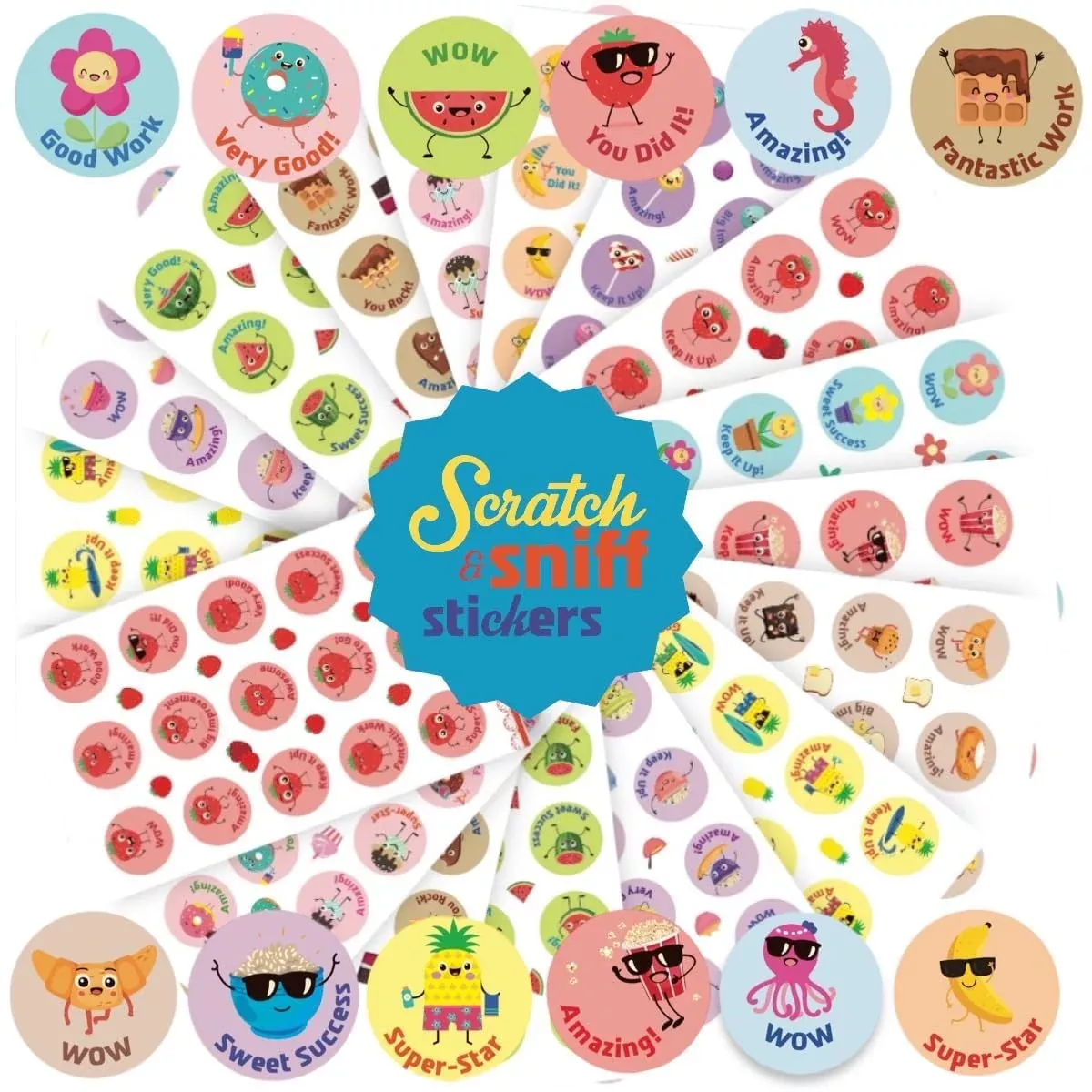 Joyful Artistry Scratch & Sniff Stickers for Kids, 360 Multi Scents