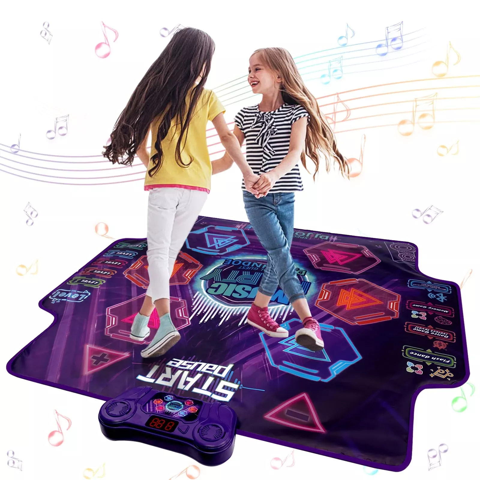 Joyrapt Dance Mat For Kids 4-8 Ages, 6 Light-Up Buttons Bluetooth Danc