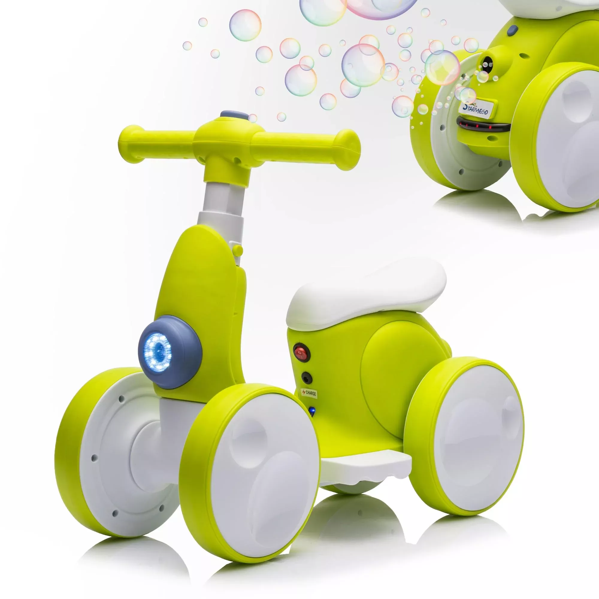 JoyRydz Balance Bike with Bubble Machine for 1-3 Years Old, Cyan