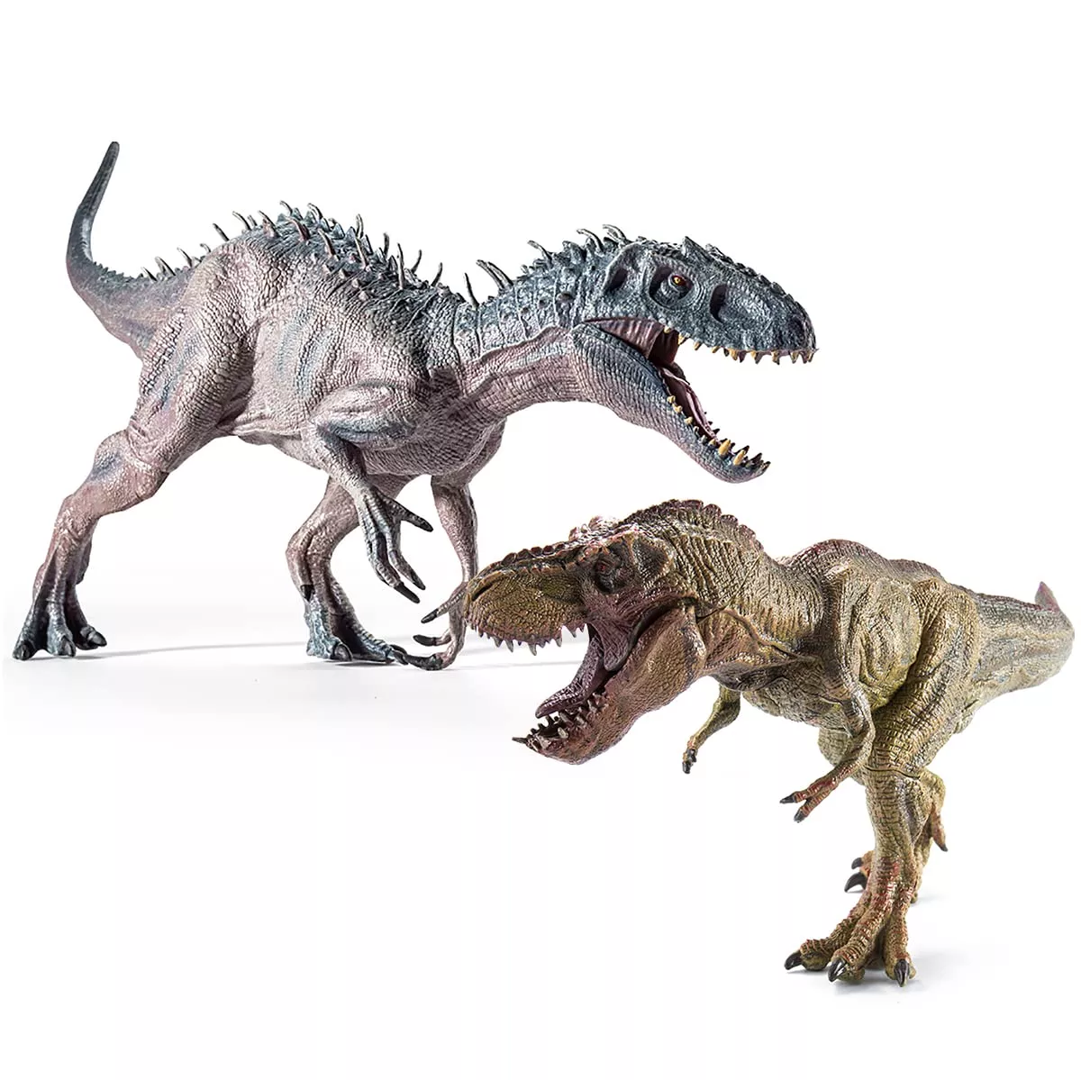 JR PARK Dinosaur Action Figures 5.1" PVC White Pack of 2