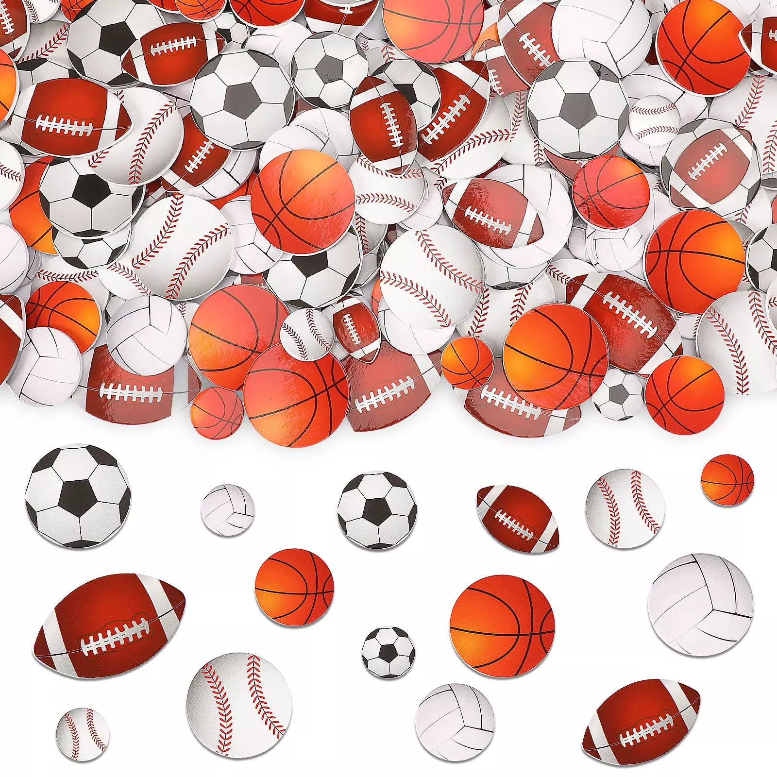 JULBEAR Foam Stickers Set - 300pcs Sports Theme, Multicolor, Self