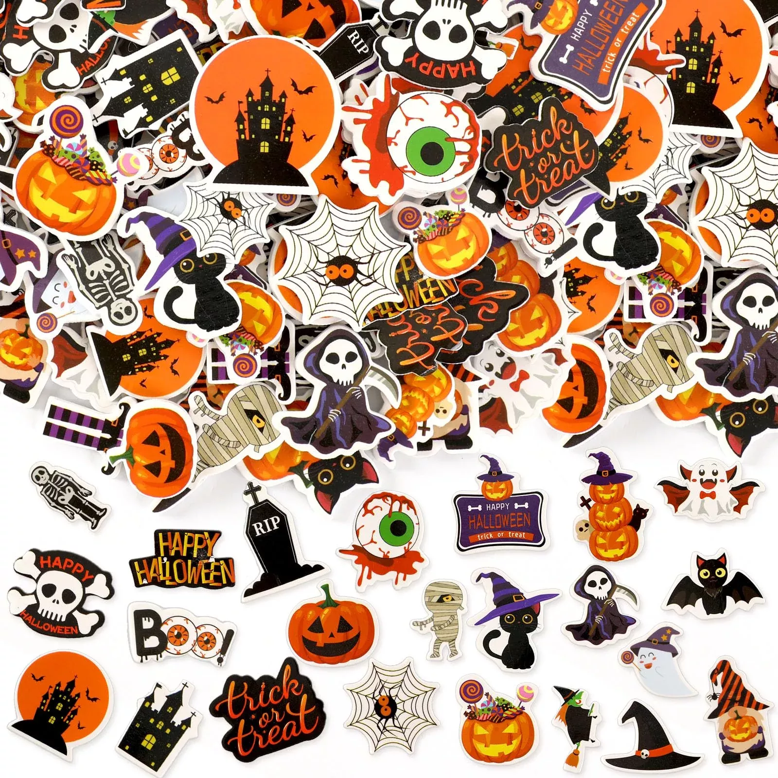 Julbear Halloween Foam Stickers Bulk, 300 Pieces Pumpkins Jack Ghost B