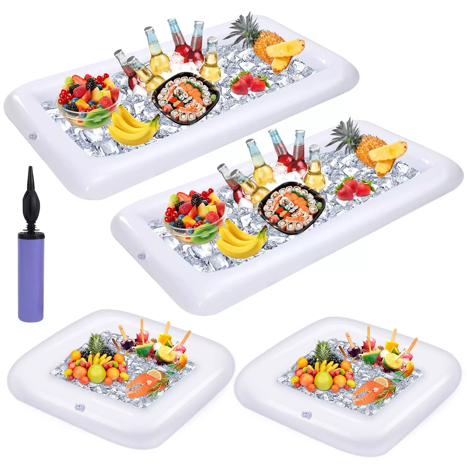 jxzdle Inflatable Serving Bar Set, Black, 4 pcs, 51.2