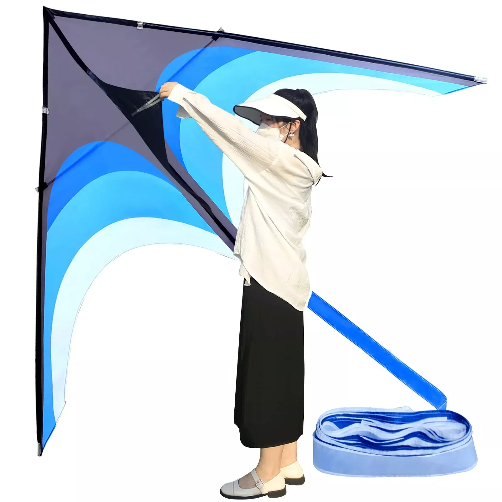 Kaiciuss Delta Kite for Adults 9' x 4.6' Blue 300