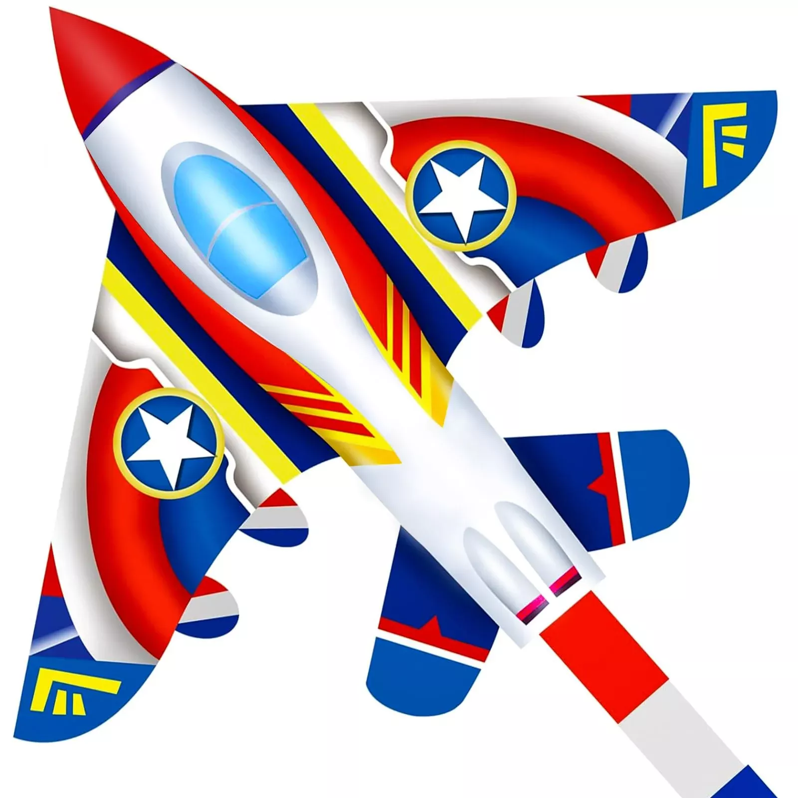Kaiciuss Plane Kite for Kids & Adults, Medium, Red Blue White