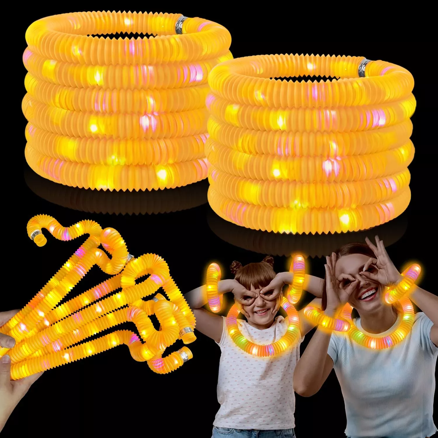 Kannove Orange Glow Sticks - 12 PCS Light-up Party Accessories