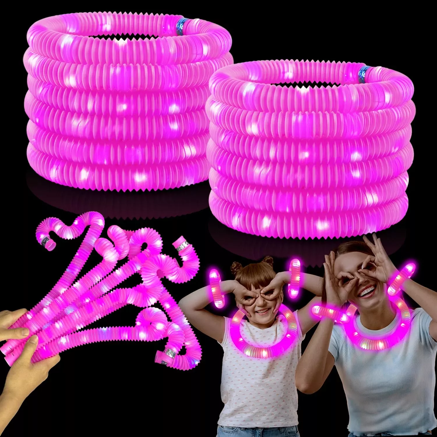 Kannove Pink Glow Sticks - 12 PCS Light-up Party Accessories