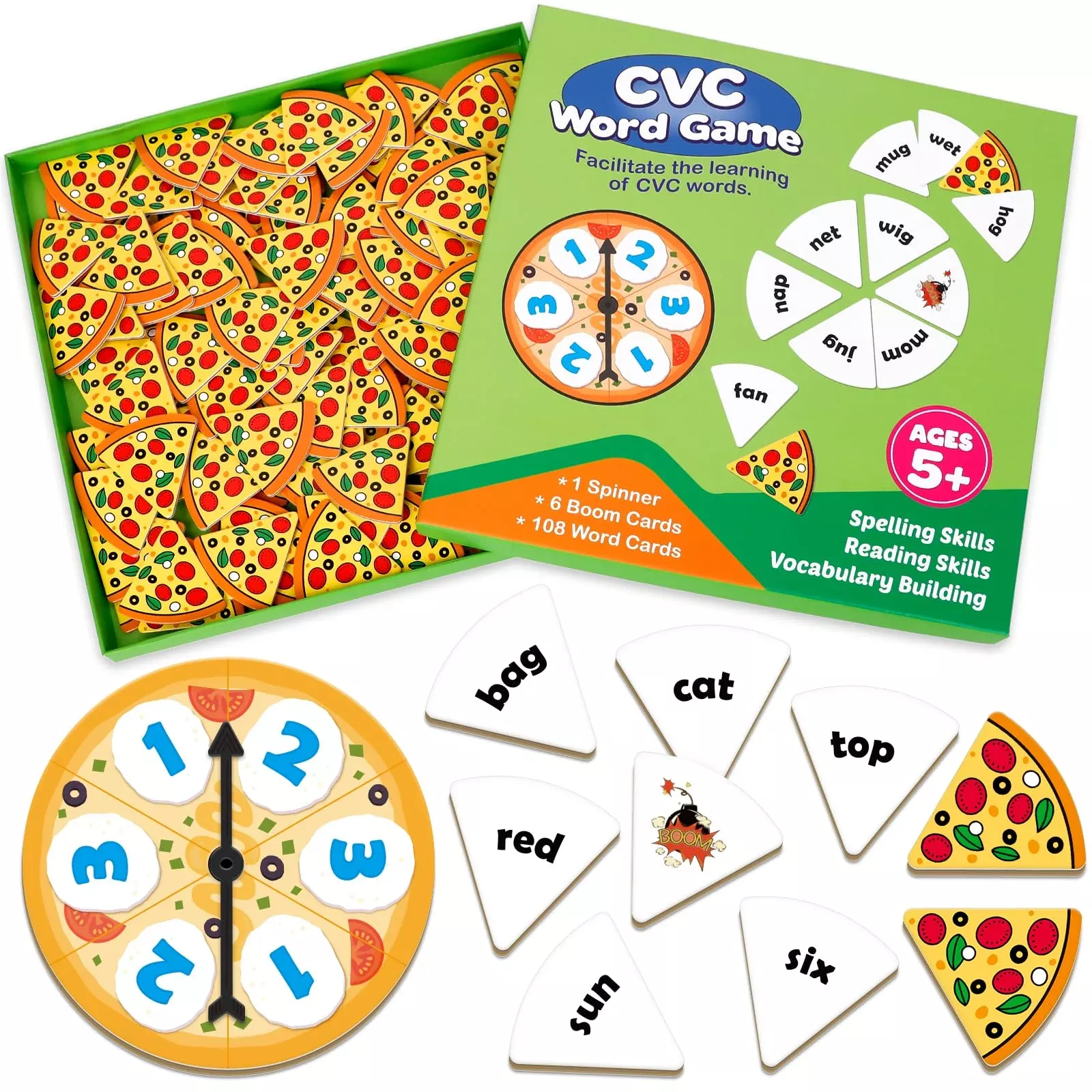 Kasfalci CVC Word Games Set for Kids - Phonics & Reading Skills